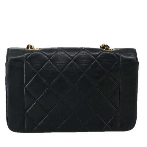 CHANEL Matelasse Chain Shoulder Bag Lamb Skin Black Gold CC Auth 97459 - Picture 3 of 16